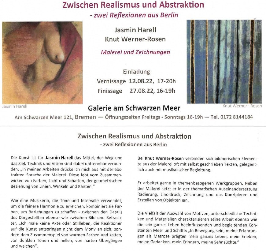 Ausstellungseinladung Zwischen Realismus und Abstraktion, Bremen